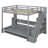 Full Over Full Size Murphy Bed with Hydraulic Lift & Desk Design, Gray