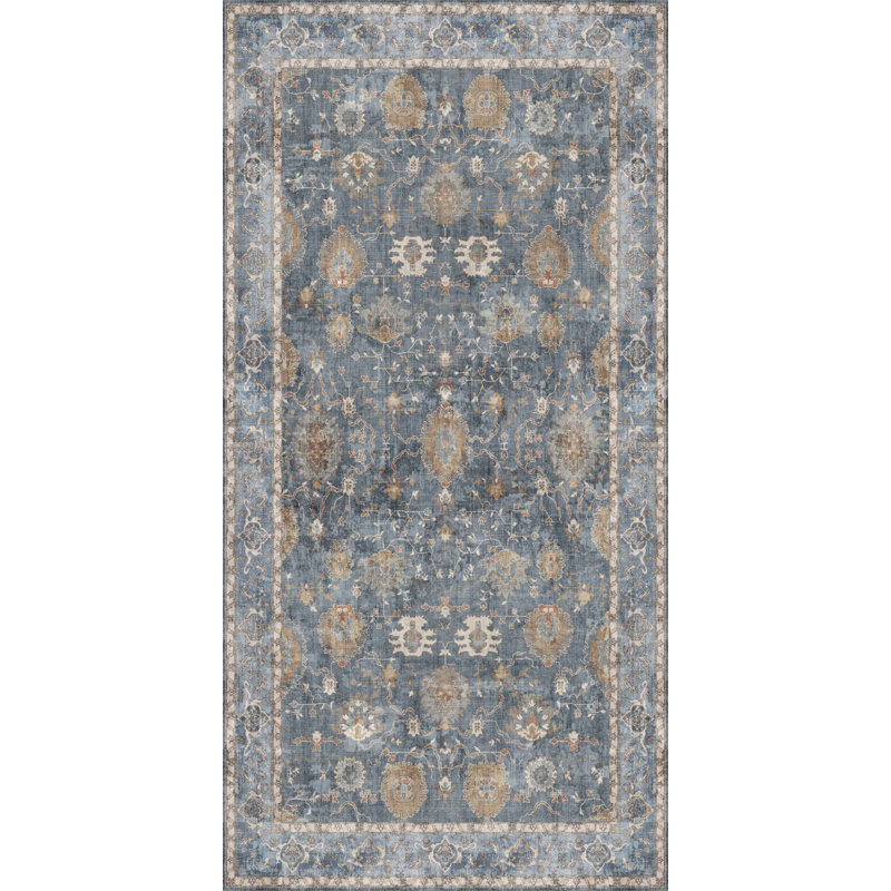Tapis de cuisine bleu Avani, Rectangle 3 pi x 9 pi