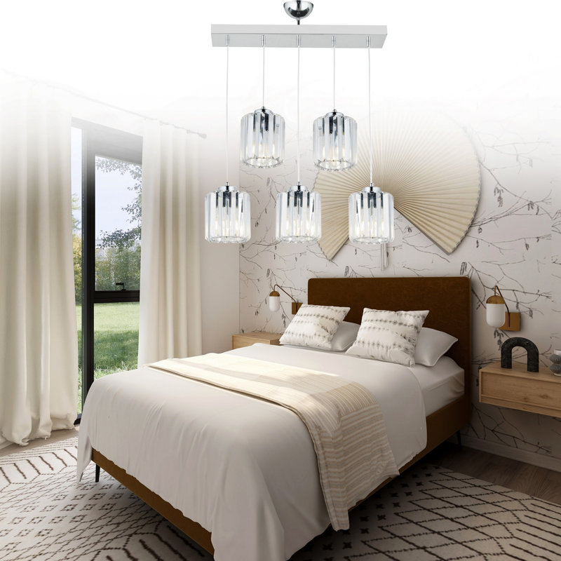 Luminaire suspendu tambour pour îlot de cuisine à 5 lumières Endsley