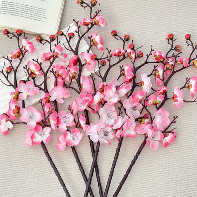 6 pièces de fleurs de cerisier artificielles en soie, à utiliser pour les décorations de Noël