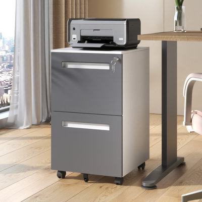 2 Drawers Metal Mobile Filing Cabinets with Lock