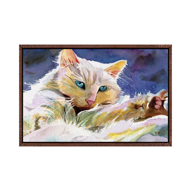 Persian Eyes 1 Piece Painting on Canvas, 45.72cm H x 66.04cm W x 3.81cm D, Classic Brown Wood Framed