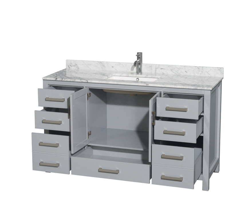 Sheffield 60" Single Bathroom Vanity Set, White