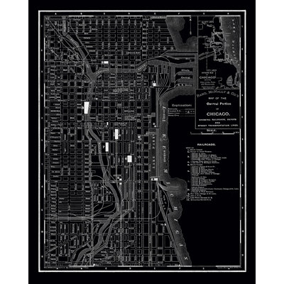 " Chicago 1985 Vintage Map "