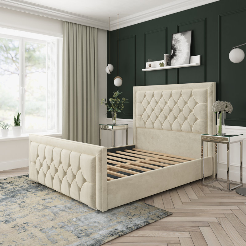 Upholstered Bed, Cream, Small Double (4')