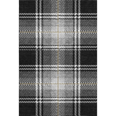 Premium Machine Washable Prisco Black Rug