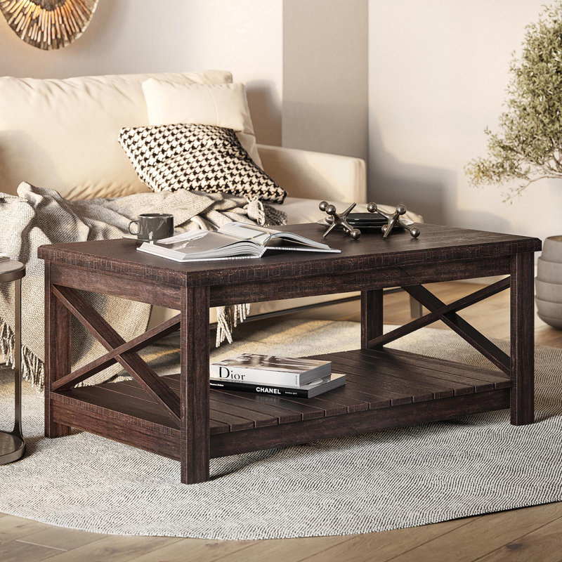 Table basse avec rangement Elva, Espresso
