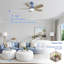 Ventilateur de plafond moderne à 3 pales et à intensité variable à 3 pales 42 po avec télécommande Rita
