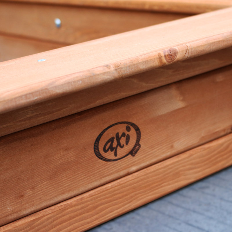 AXI 118cm x 118cm Solid Wood Square Sandbox with Cover