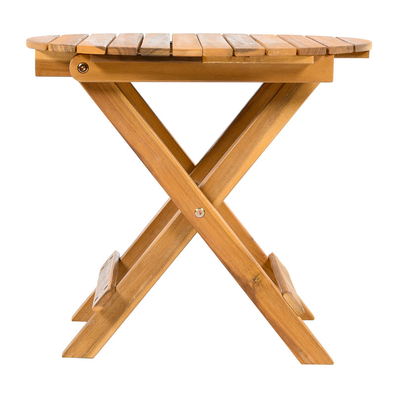 Wood Side Table With Finish, No Assembly, Foldable, Fits Beside Bed Frames Bedsides