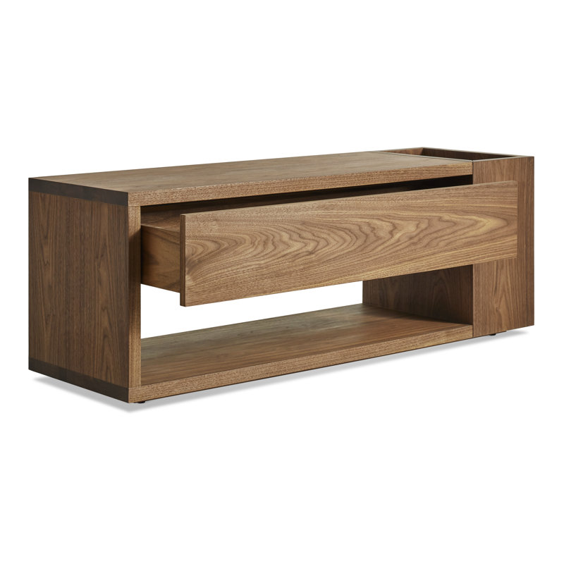 Go Forth Solid Wood Storage Bench, Walnut