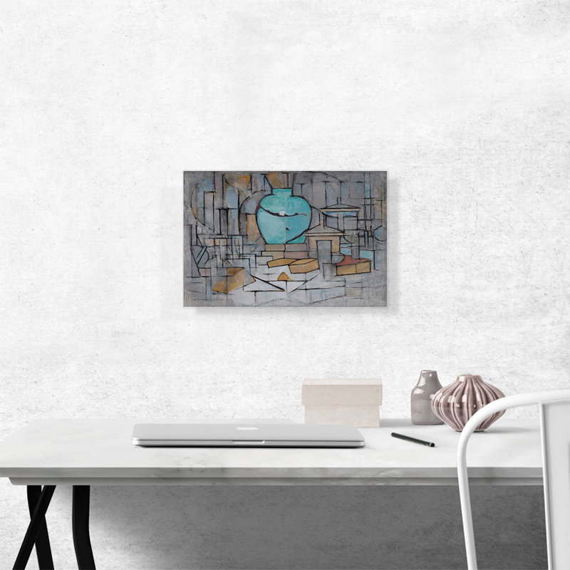 Nature morte avec pot d'épice II par Piet Mondrian, reproduction d'art sur toile tendue, H 12 po x l 18 po x P 0,75 po