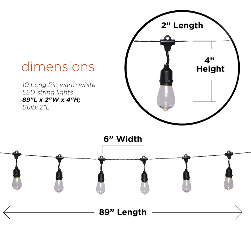 Marro Indoor 10 - Bulb 7.5'' Battery Powered LED Globe String Light