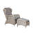 Elyza Wicker And Aluminum Accent Chair With Ottoman