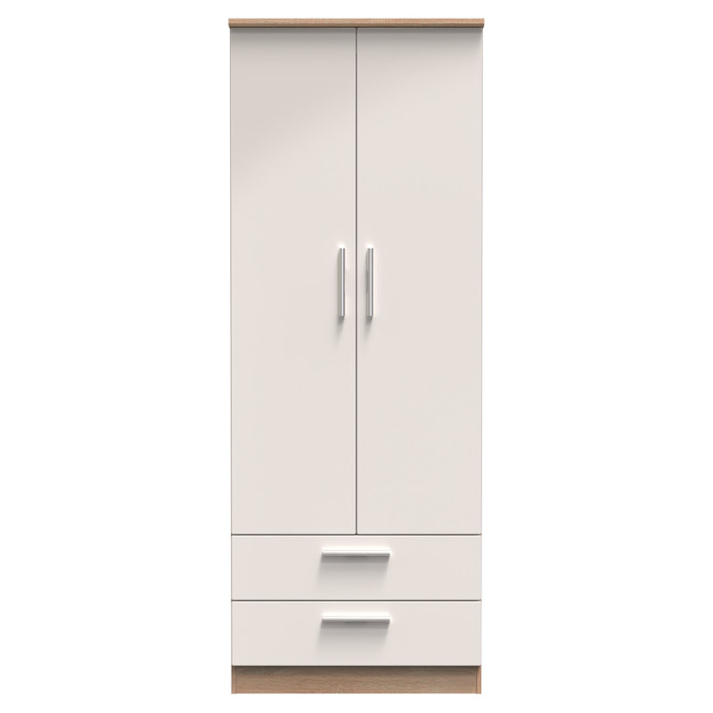 Borgeson Manufactured Wood Wardrobe, Kashmir Gloss/Bardolino Oak