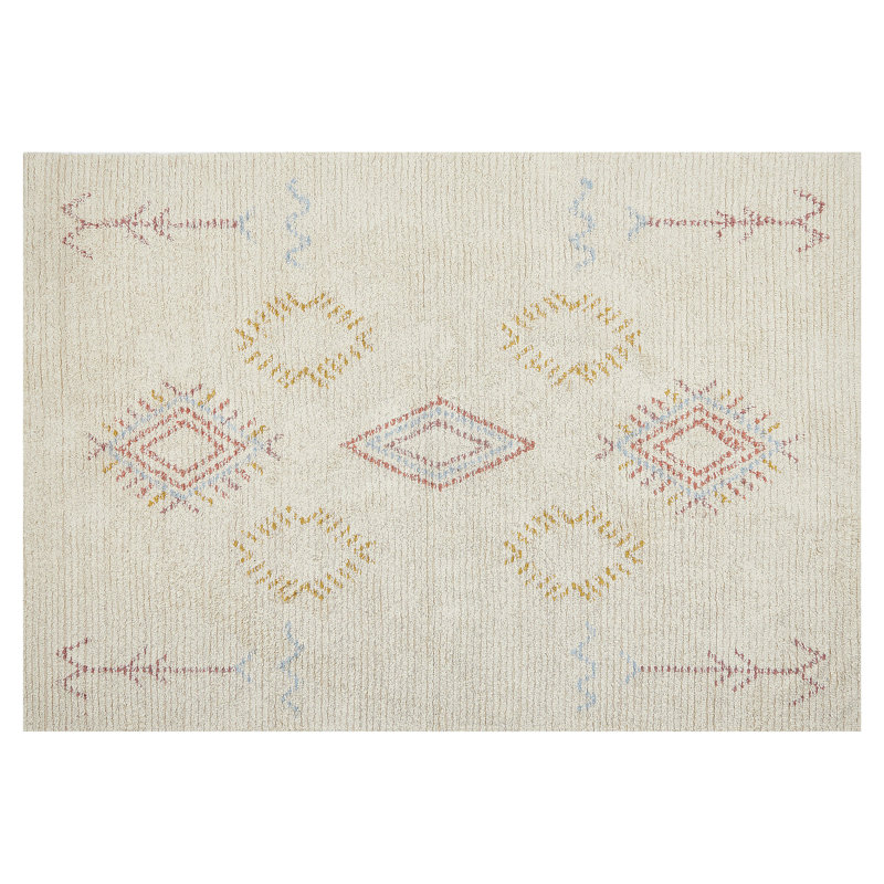 Lobdell Geometric Cotton Hand Woven Area Rug, Rectangle 140 x 200cm