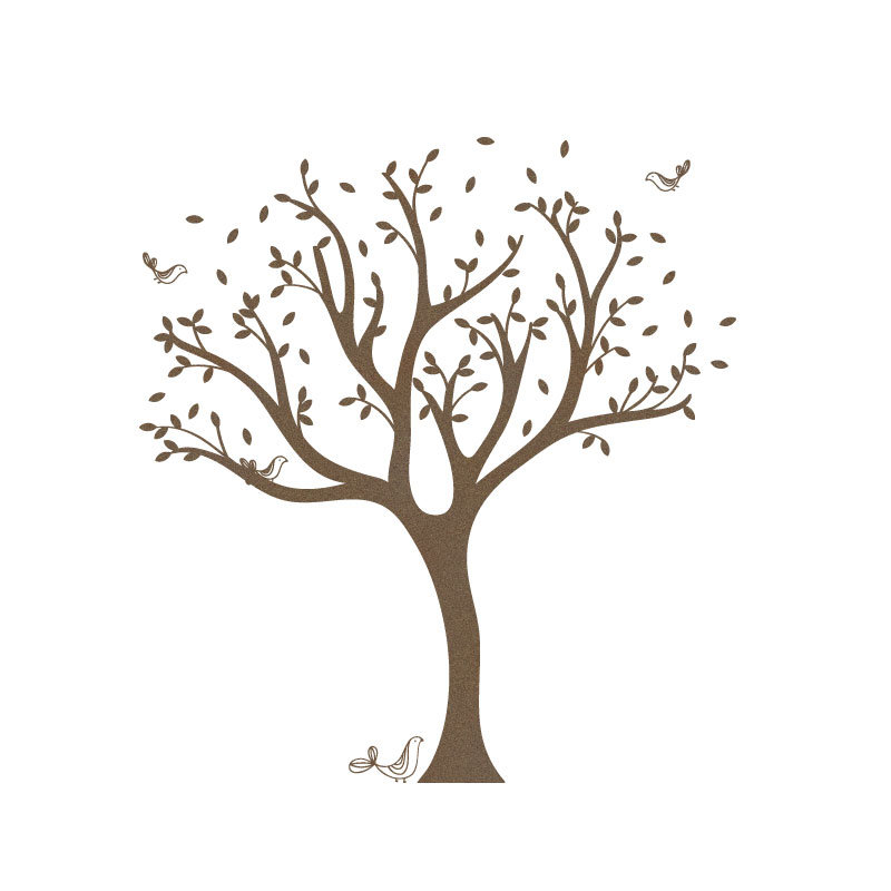 Décalcomanie murale arbre tweet, Cuivre métallique