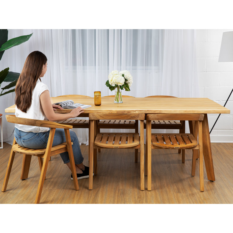 Merle 86'' Rectangular 6 - Person Outdoor Dining Set