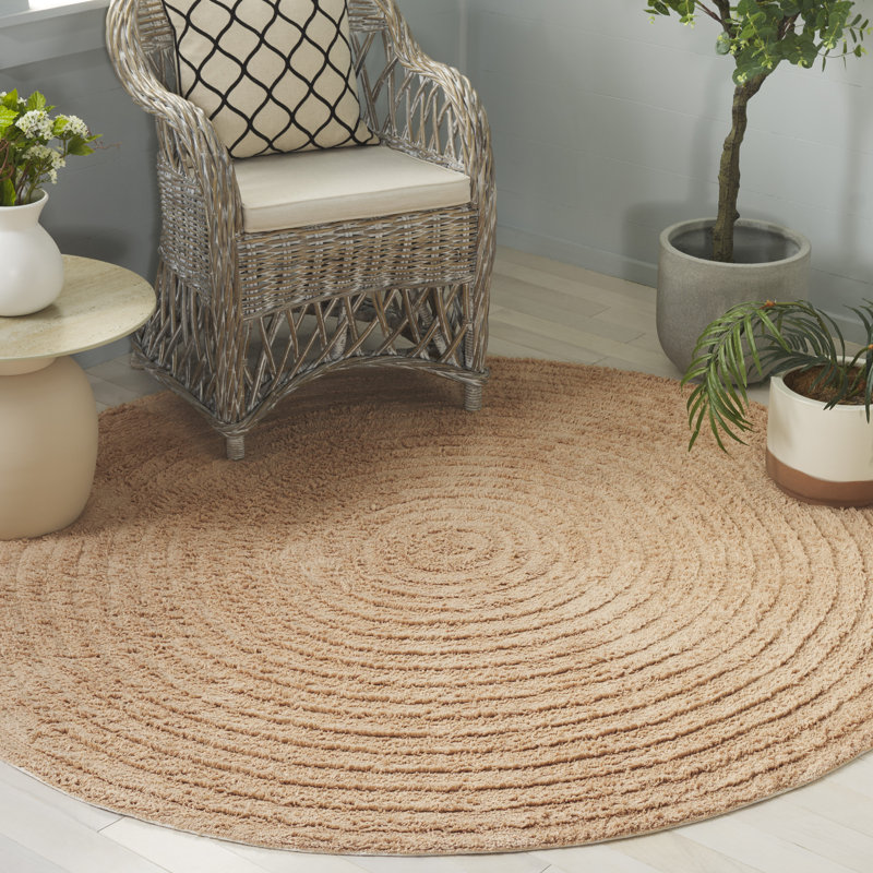 Easy Care 228 Hand Tufted Recycled Cotton Machine Washable Geometric Indoor Use Only Rug, Round 6'