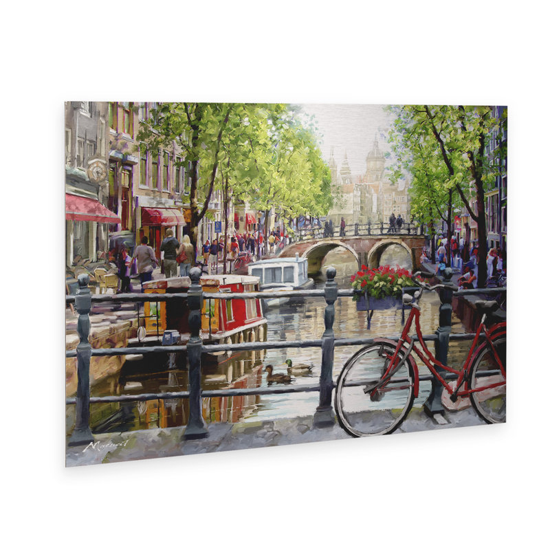 Art flottant en aluminium brossé «Amsterdam Landscape» The Macneil Studio