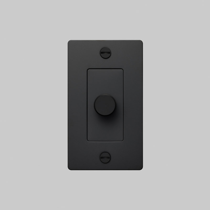 1G Dimmer / Non-Logo , 2 Gang, Black