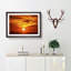 Striking Orange Sunset in Abstract - Picture Frame Painting Print on MDF-55615647-55615643