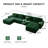152.8” Boneless Couches For Living Room, Modular Sectional Sofa With U-Shape Chaise, 4 Seater Comfy Upholstered Deep Seat Corduroy Fabric Cloud Couch No Assembly, Anti-Slip Design​-278118119-278118116-278118114