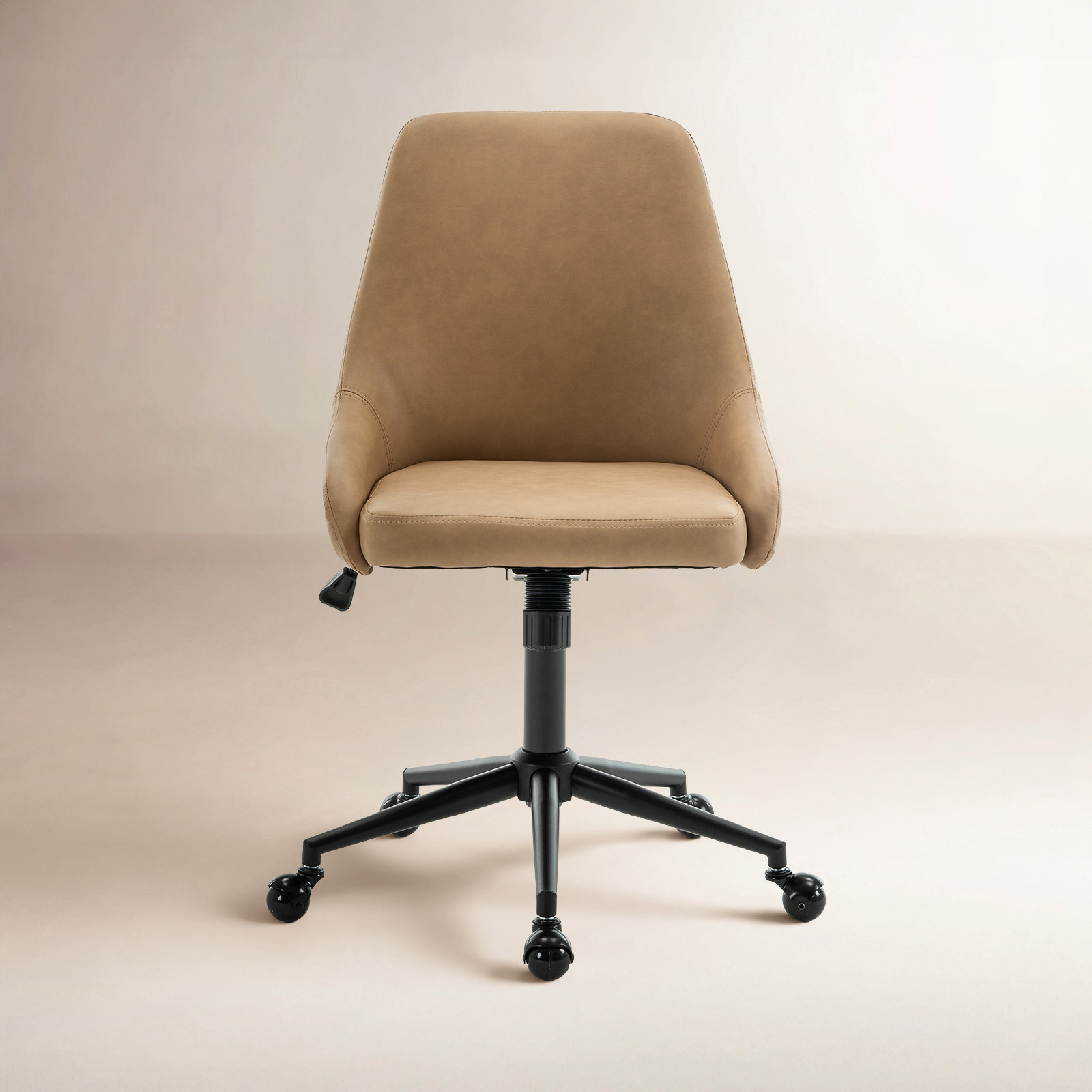 Vanora Office Chair,  Taupe Faux Leather