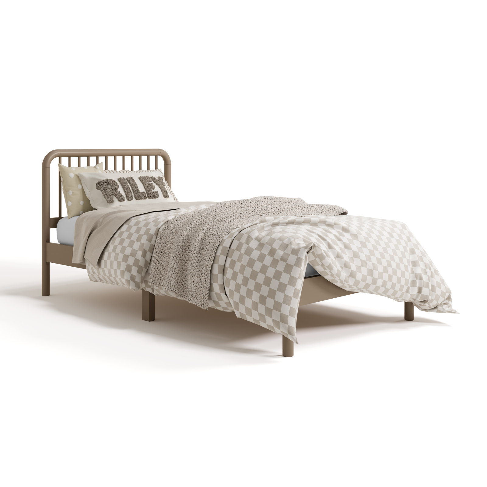 Porto Twin Bed, Taupe