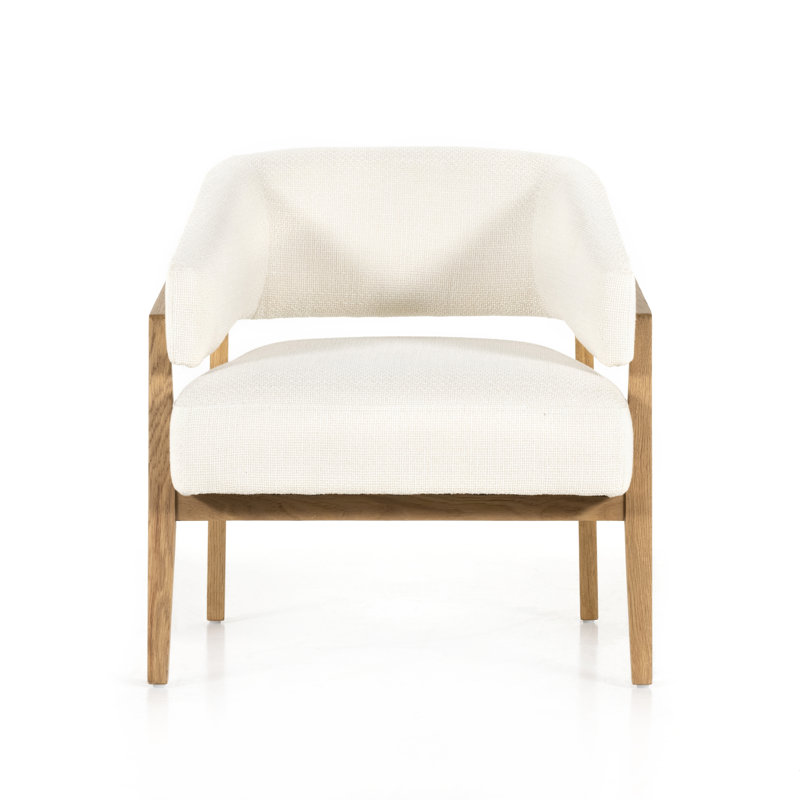 Chaise d'appoint rembourrée Maudette, Blanc Gibson