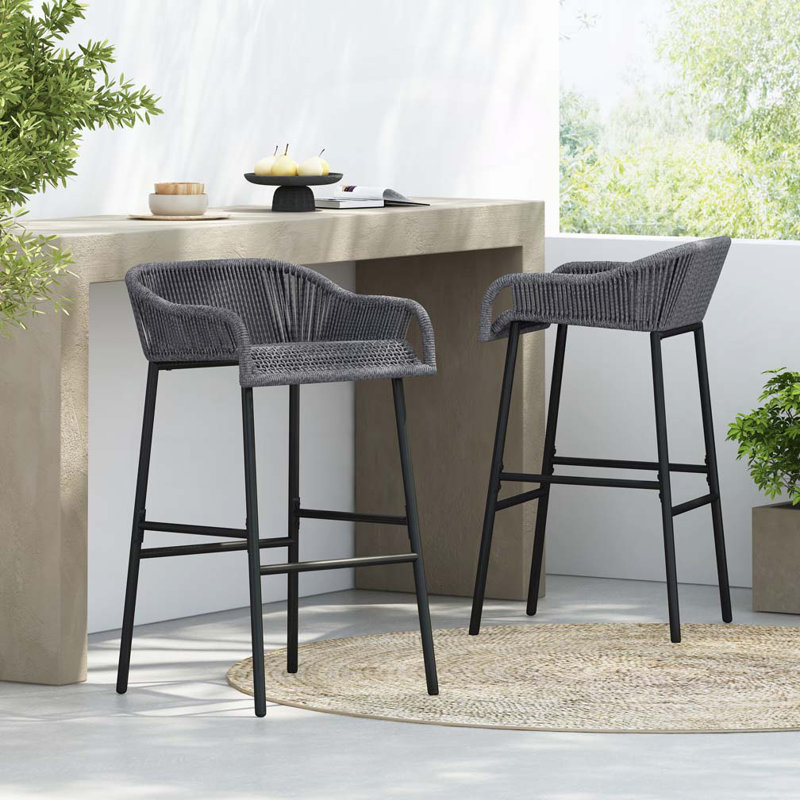 Tabouret de bar pour l'extérieur, Gris foncé