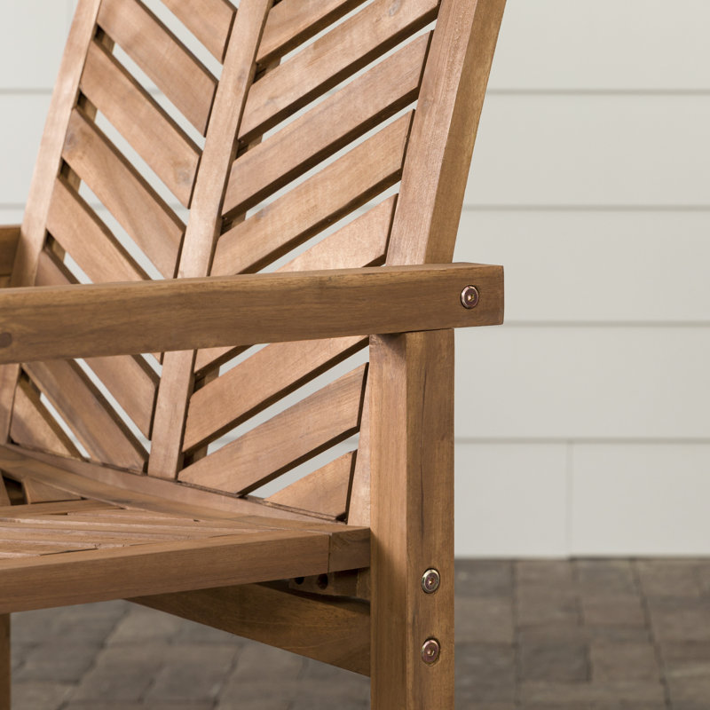 Harbison Wood All-Weather Outdoor Dining Armchair, Brown