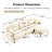 3 - Seat, Modular Sectional , , Chenille Fabric, , Performance, Beige Seats, Pleated-121046619-121046615