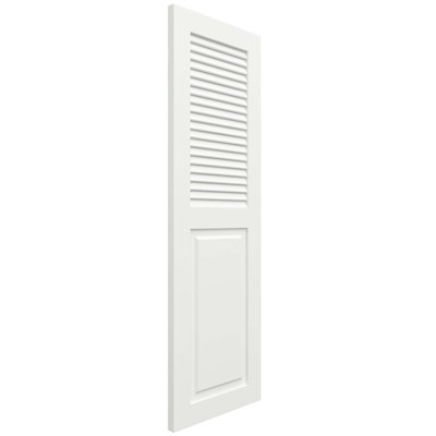 TrueFit PVC Combination Louver Panel Shutters, 12"W x 104"H (Per Pair - Hardware Not Included) Unfinished