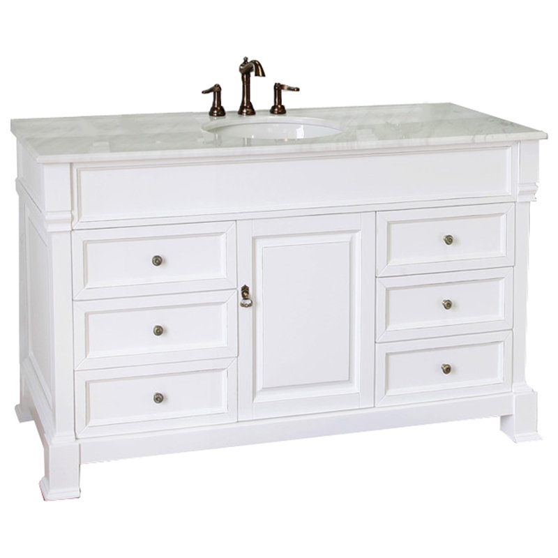 Meuble-lavabo simple 60 po Halliday, Blanc