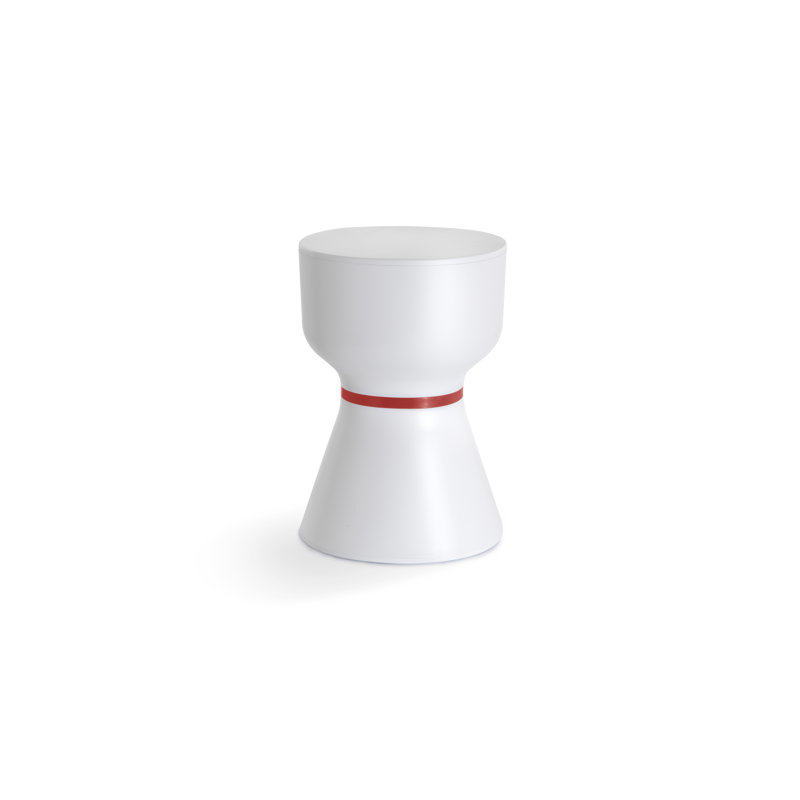 Paheko KO Accent Stool, White/Red