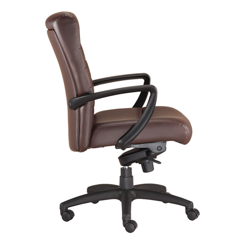 Aoilisa Adjustable Swivel Faux Leather Rolling Office Chair, Brown