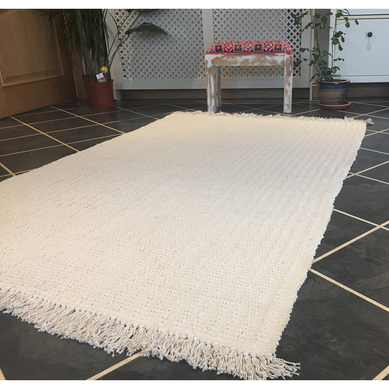 Rosser Geometric Cotton Hand Woven Area Rug, Rectangle 120 x 180cm