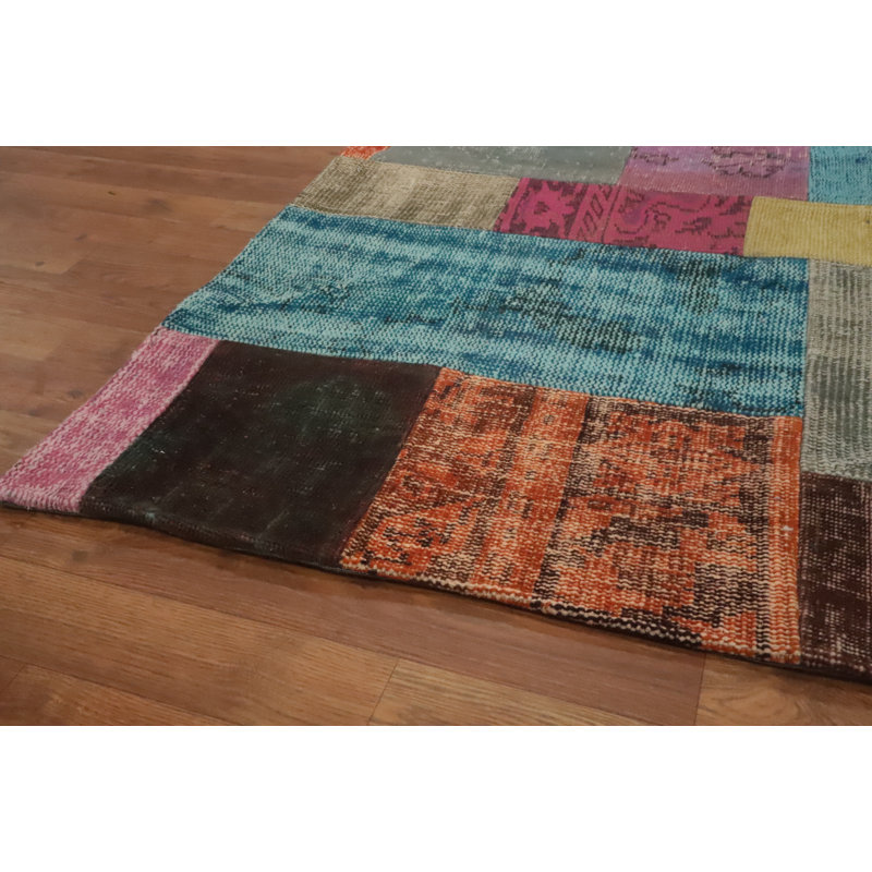 Multicolor Patchwork Distressed Area Rug 8x10