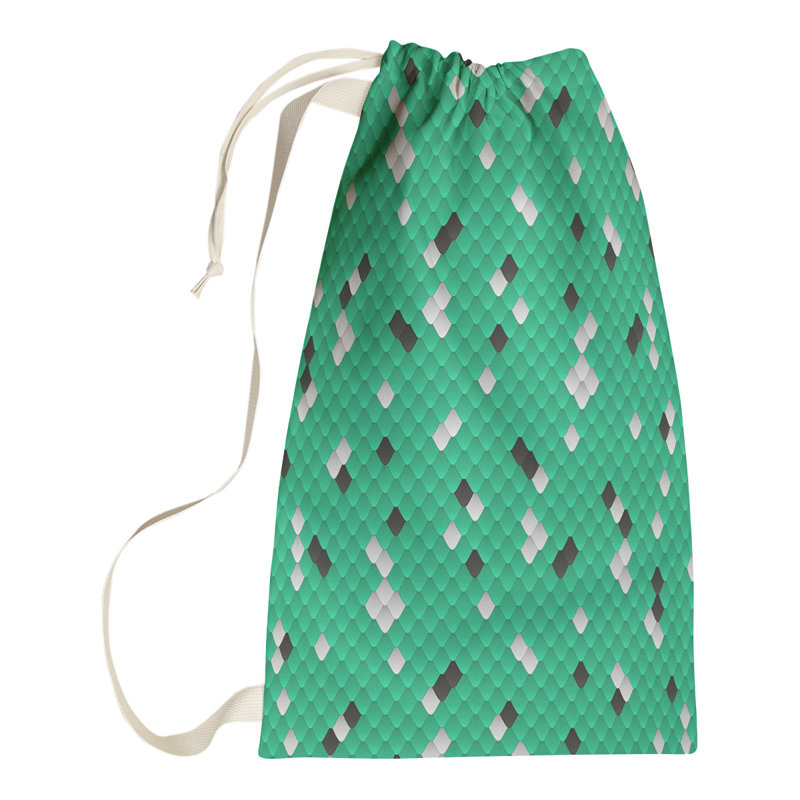 Sac à linge à échelles serpent Mcguigan, Petit (H 29 po x l 18 po x P 1,5 po), Vert / Noir