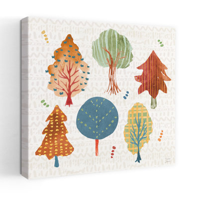 «Harvest Whimsy II», fantaisiste, arbre orange abstrait, art de paysage d'automne