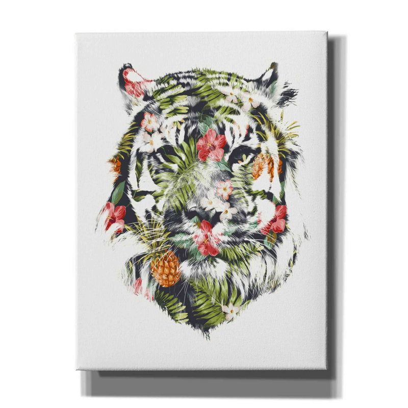 «Tropical Tiger» par Robert Farkas, estampe numérique sur toile, H 16 po x l 12 po x P 0,75 po