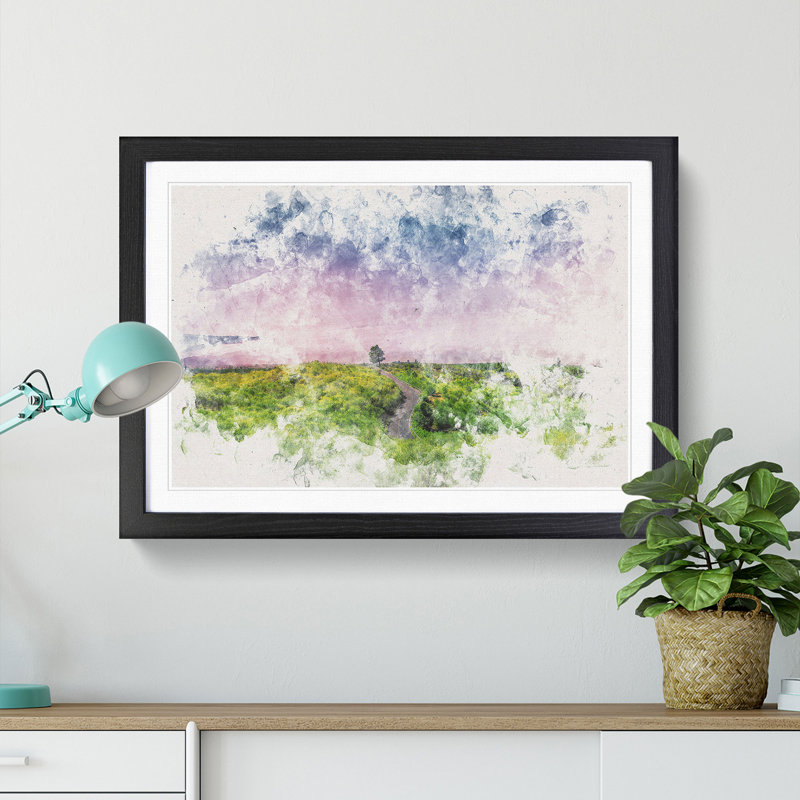 Driving Through Tenerife - Picture Frame Painting, 45cm H x 63cm W x 2cm D, Black Framed