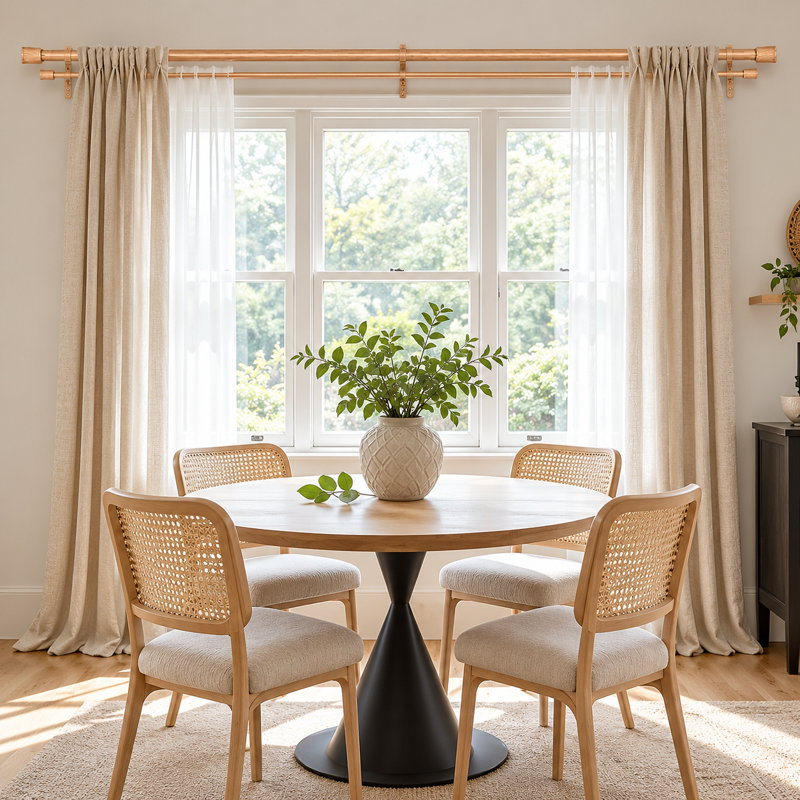 Wood Double Curtain Rod