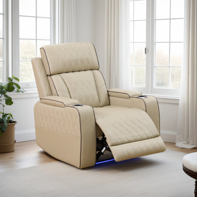 Fauteuil inclinable en cuir blanc