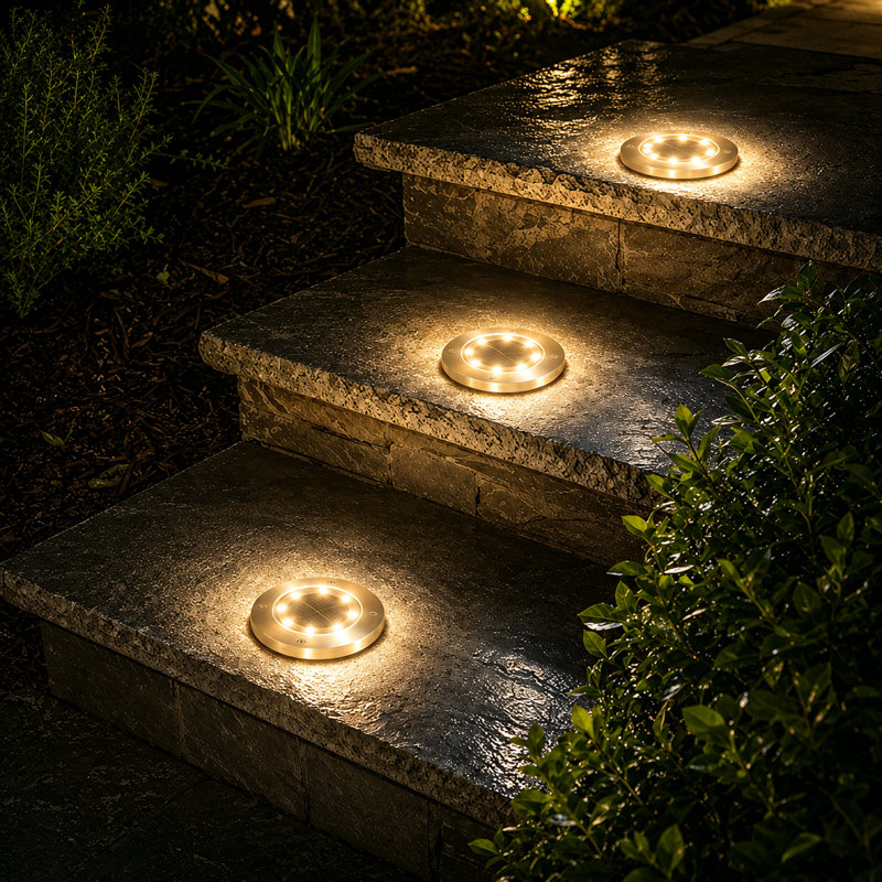 Éclairage solaire solaire pour allée de jardin 8 lumières à DEL, Blanc