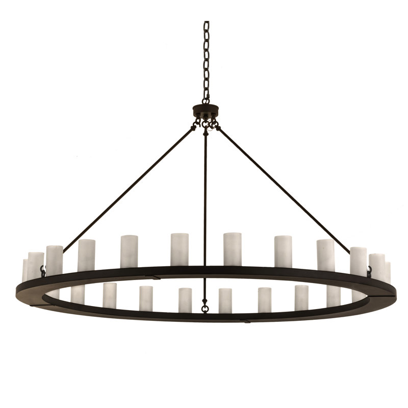Lustre de roue de wagon ombré 24 lumières Deangelis