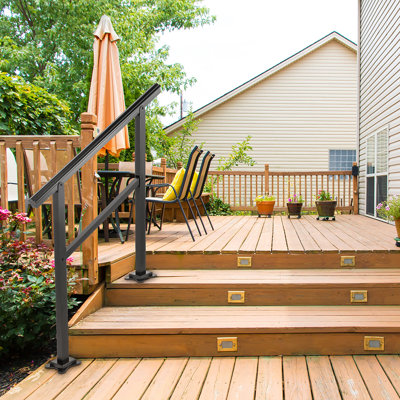 Aluminum Outdoor Handrail for 2-3 Steps with Screw Kit