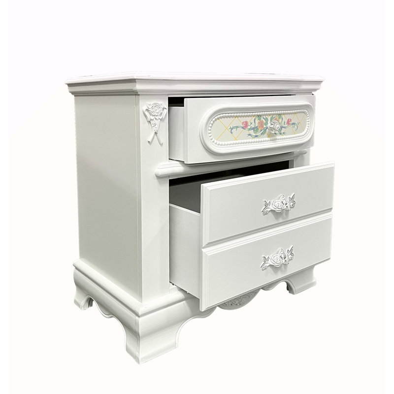 Table de chevet 2 tiroirs Traditional