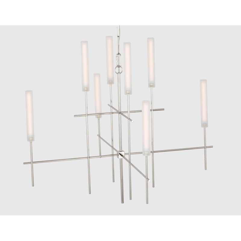 Fay 8 - Light LED Chandelier, Polished Nickel